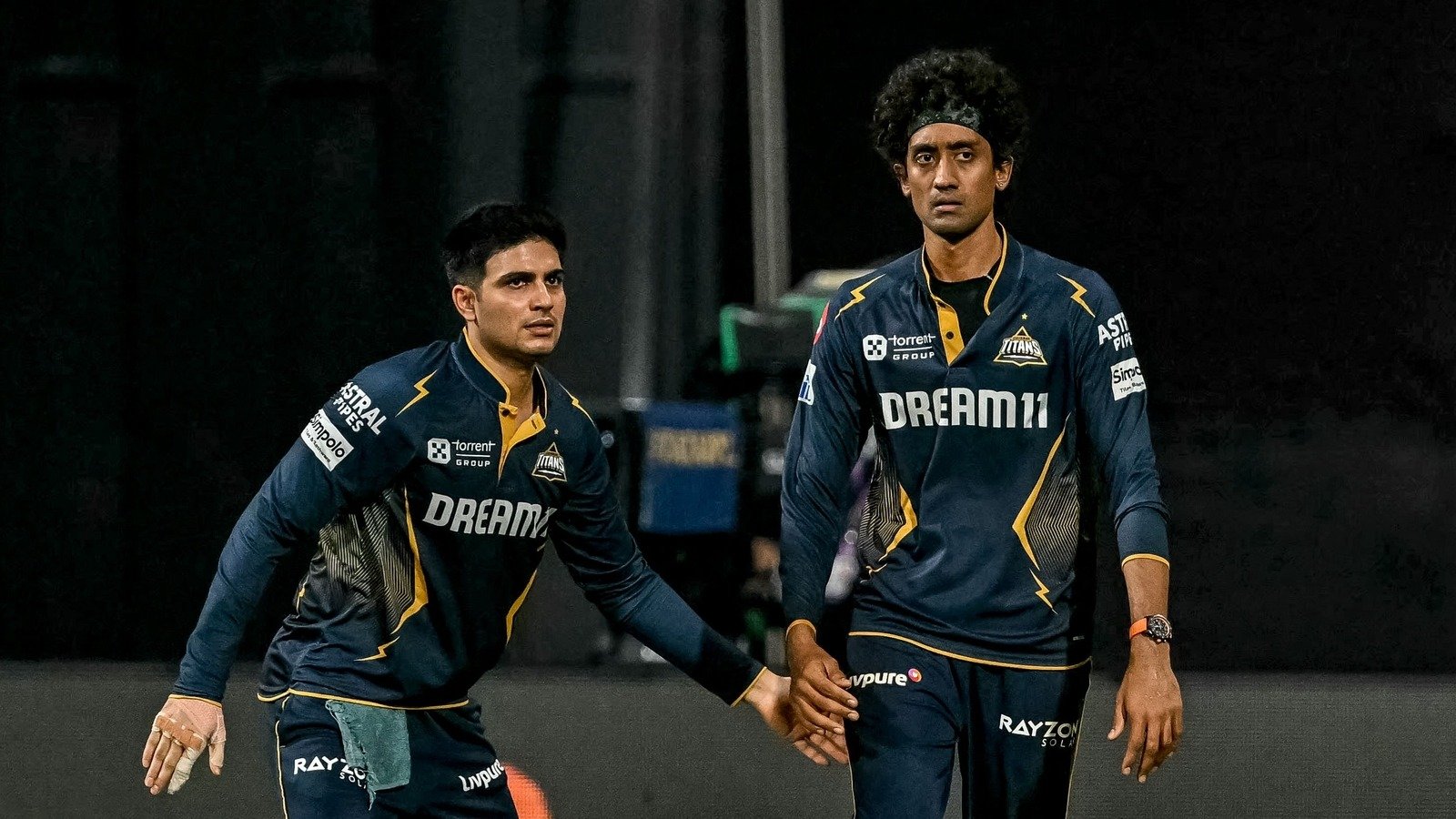 Sai Kishore with Shubman Gill