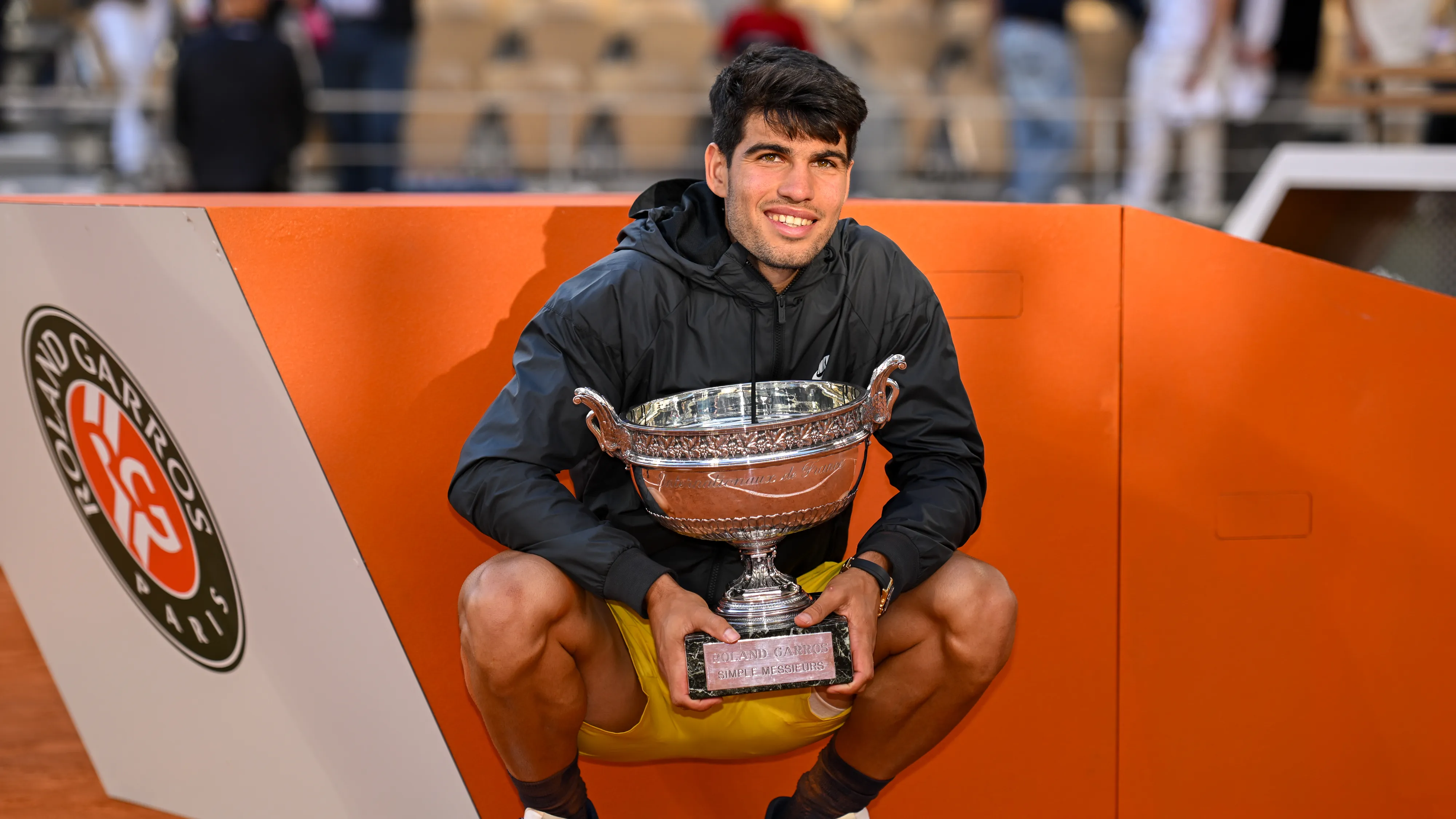 Alcaraz with the coveted Roland Garros trophy last season