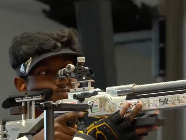 Naraen Pranav in action during men's 10m air rifle final at Suhl (Image: NRAI media)