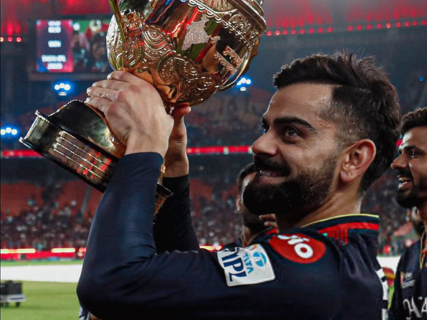 Kohli with the IPL trophy