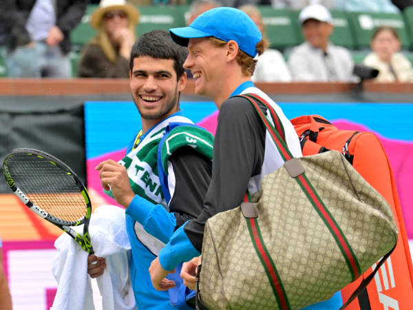 Carlos Alcaraz with Jannik Sinner