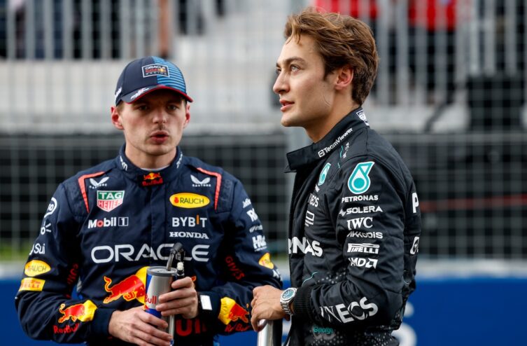 Max Verstappen and George Russell