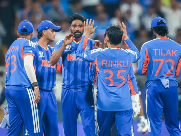 Indian Team Celebrates after taking a wicket
