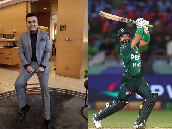 Virender Sehwag (left) and Sahibzada Farhan (right)