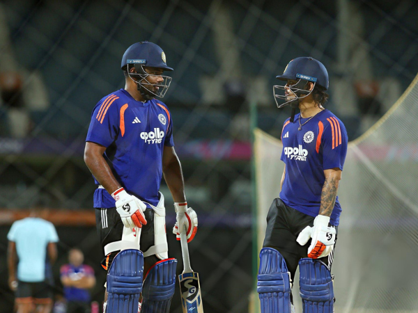 Sanju Samson during net sessions