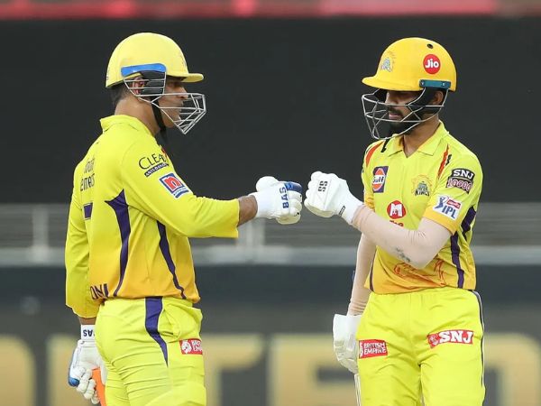 Ruturaj Gaikwad with MS Dhoni