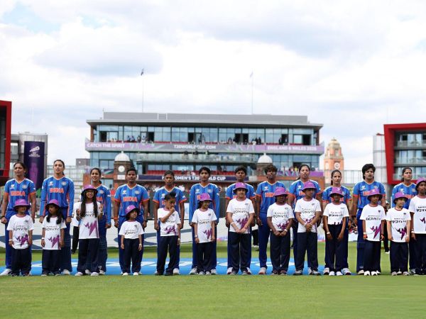 India Women's Team during the National Anthem