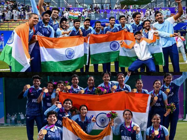 Asian Games 2023 Gold medalist India men's & women's cricket teams