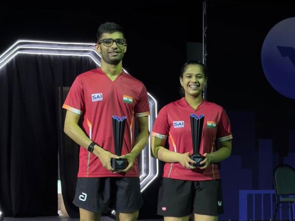 India's mixed doubles table tennis pair of Manush Shah and Diya Chitale