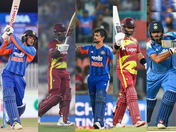 Abhishek Sharma, Sherfane Rutherford, Ishan Kishan, Shai Hope, and Naman Dhir