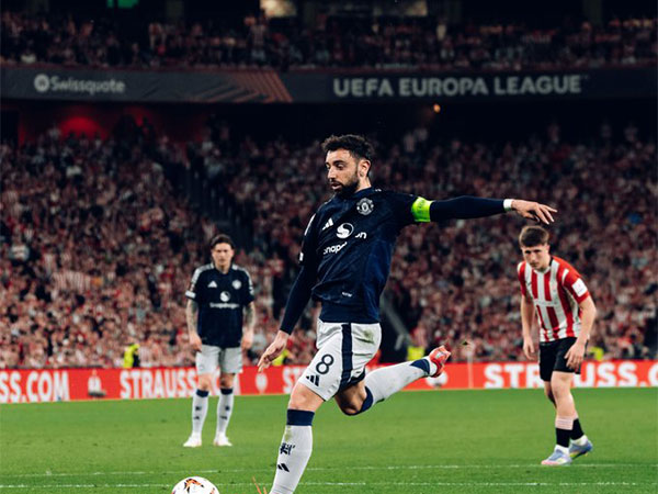 Bruno Fernandes in action. (Photo- @ManUtd X)