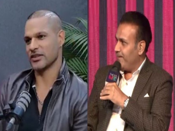 Shikhar Dhawan (L) and Virender Sehwag (R) (Photo: ANI)