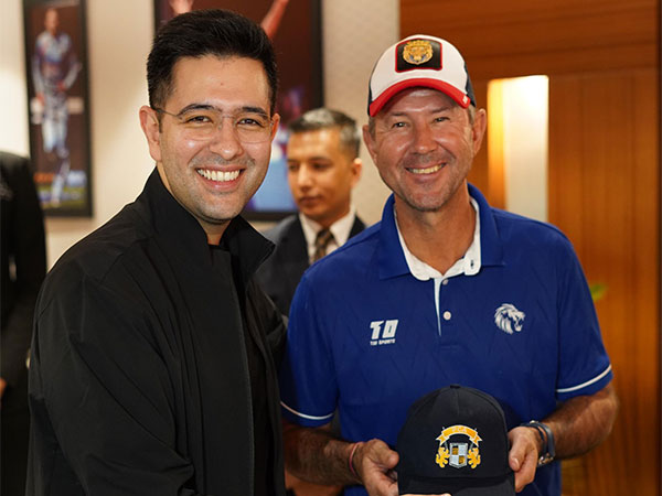 Raghav Chadha (left) Ricky Ponting (right). (Photo: X/@raghav_chadha)