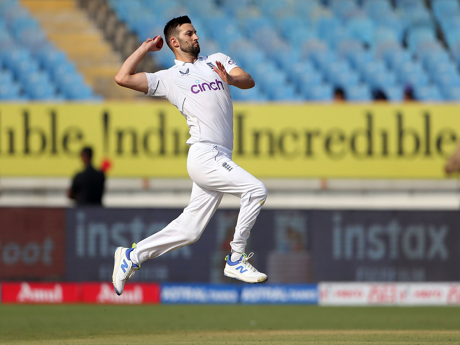 England bowler Mark Wood in action (Photo: ANI)
