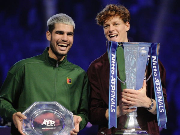 Carlos Alcaraz with Jannik Sinner