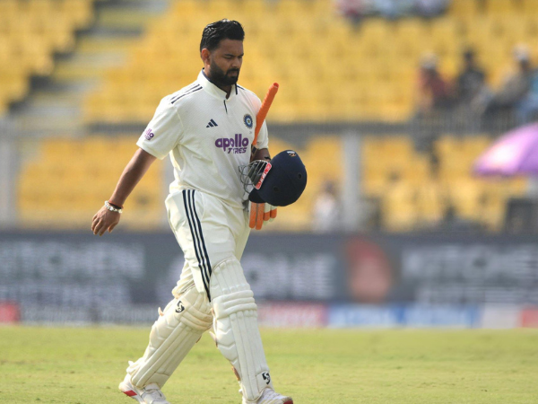 Rishabh Pant walking off to the pavilion after his dismissal