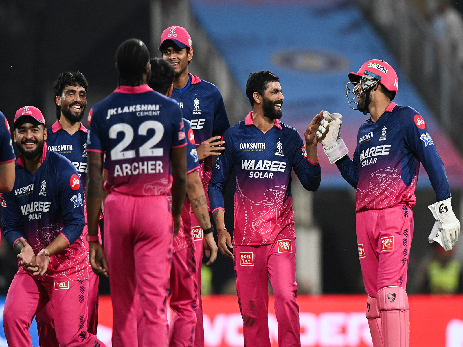 Rajasthan Royals players celebrating (Photo: ANI)