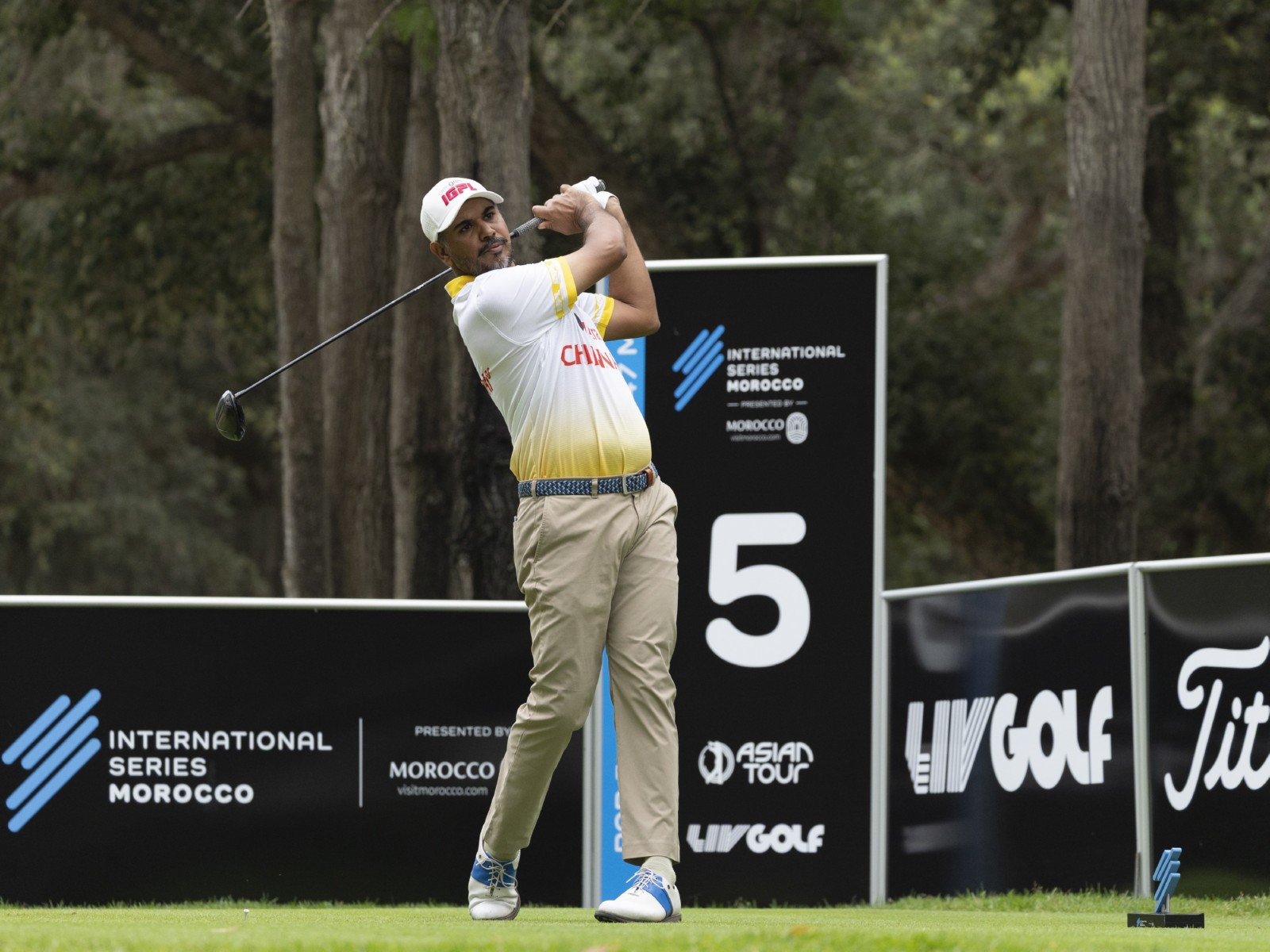 India golfer Gaganjeet Bhullar in action during International Series Morocco (Image: International Series Morocco)