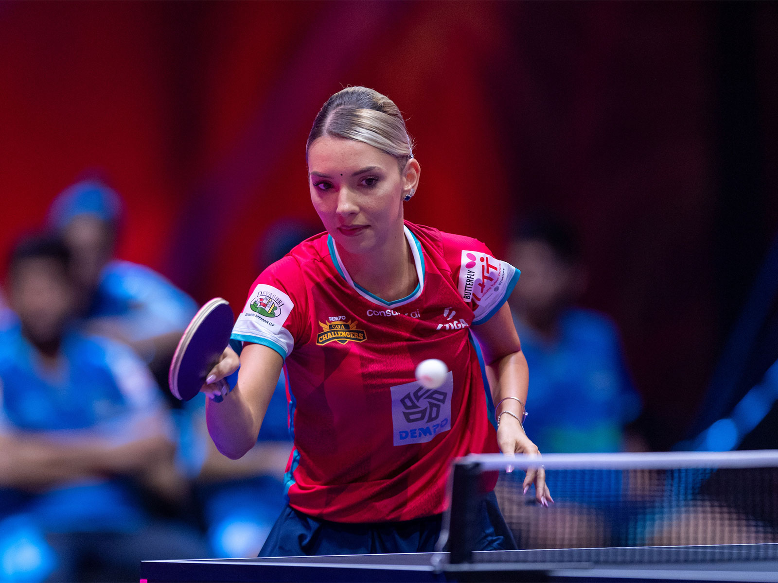 Bernadette Szocs of Dempo Goa Challengers in action during day 5 of the Butterfly UTT season 7. (Photo: Butterfly UTT)
